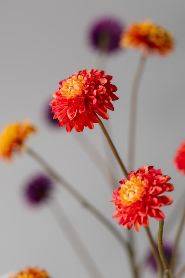 Silk Dahlia Spray - Red