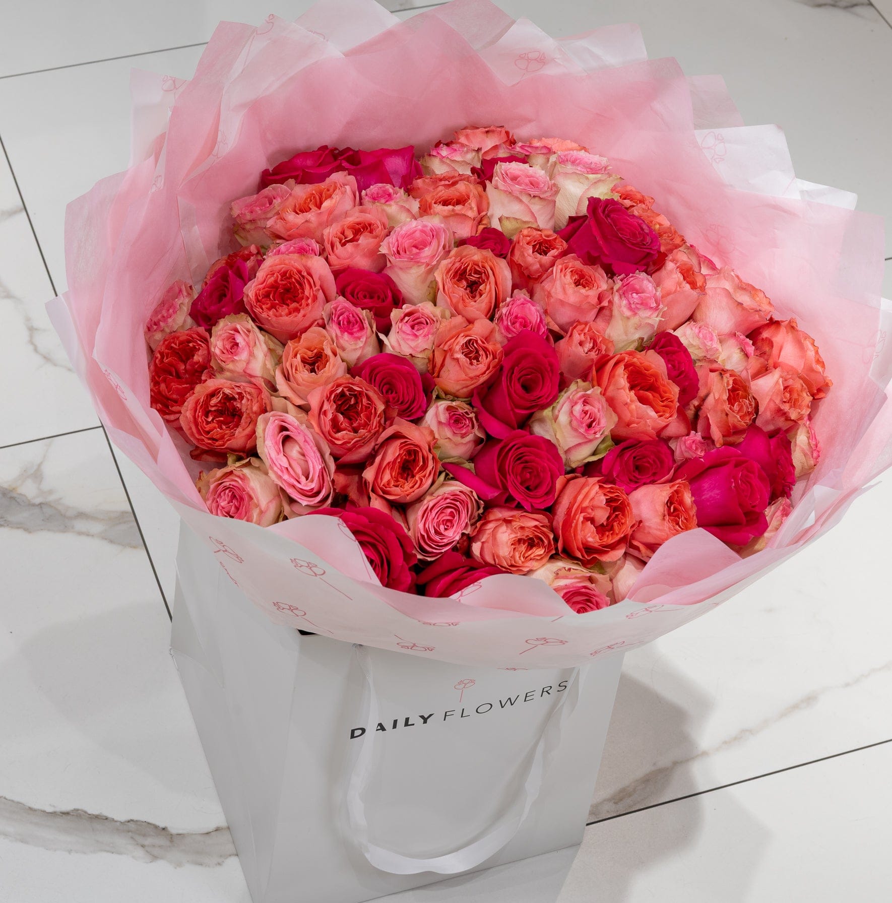 Warm Pink Roses Mix - Kies je hoeveelheid