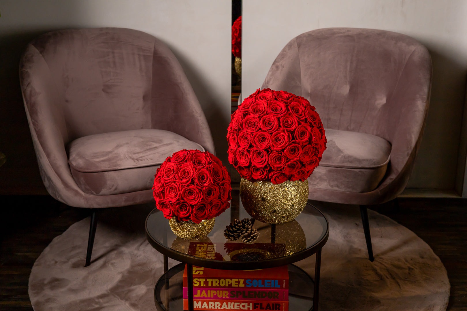 Preserved Rose Bowl - Preserved Roses - Red