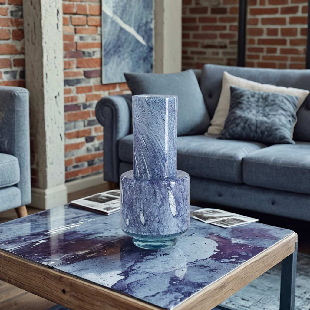 Vase nuovo - purple/blue H30