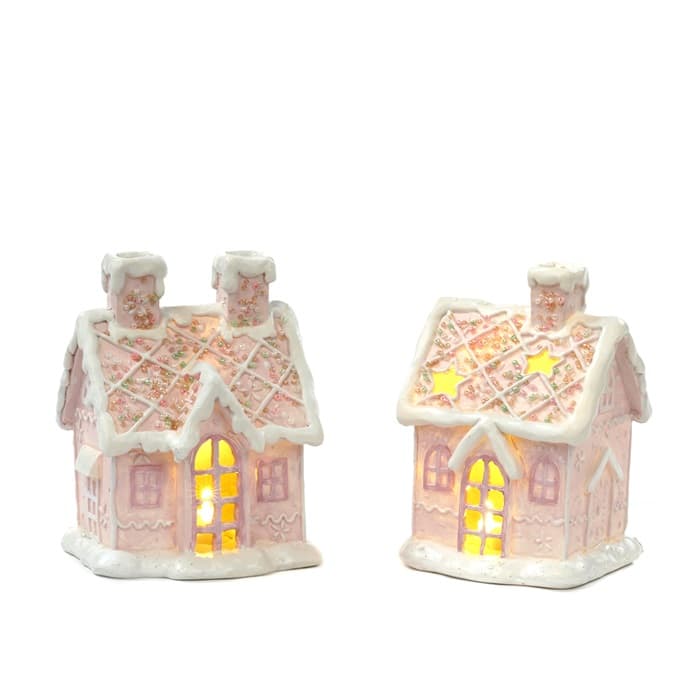 Shops Pink pastel gingerbread house light up LED XL gingerbread house NWT