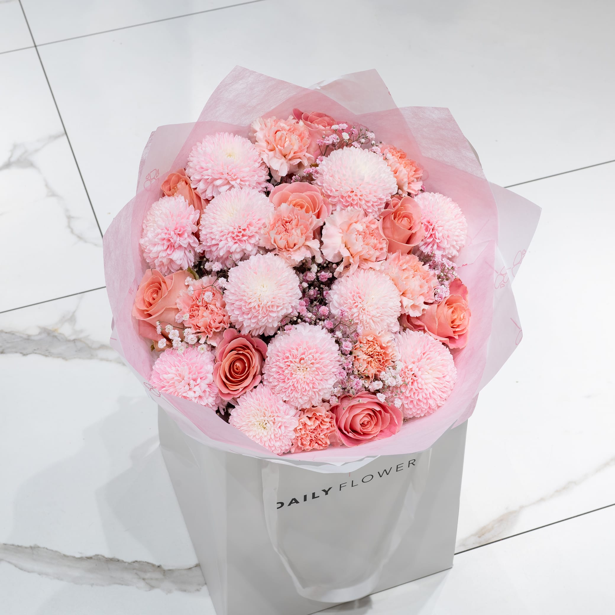 Posh Pink Party flower bouquet medium Daily Flowers Amsterdam