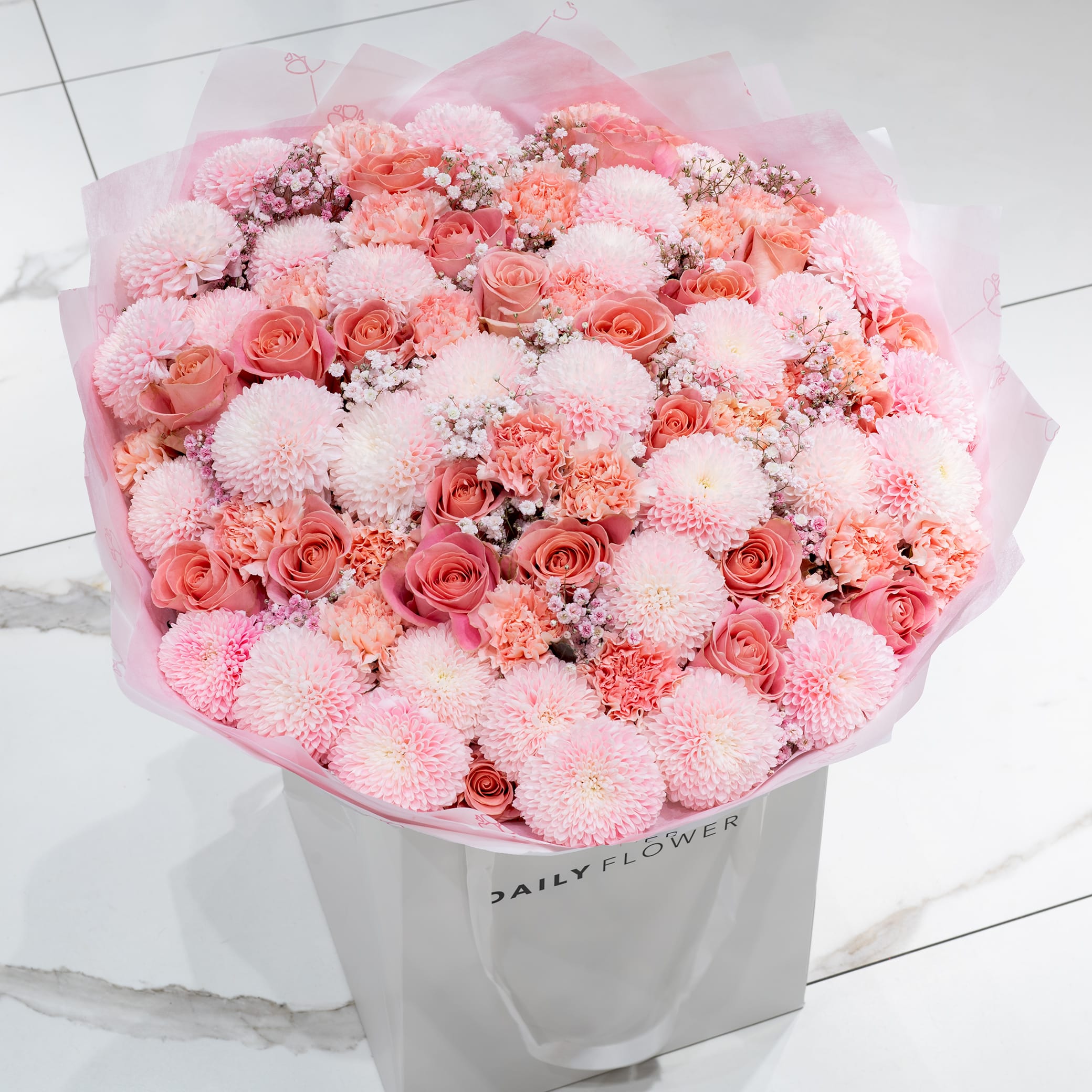 Posh Pink Party flower bouquet XL Daily Flowers Amsterdam