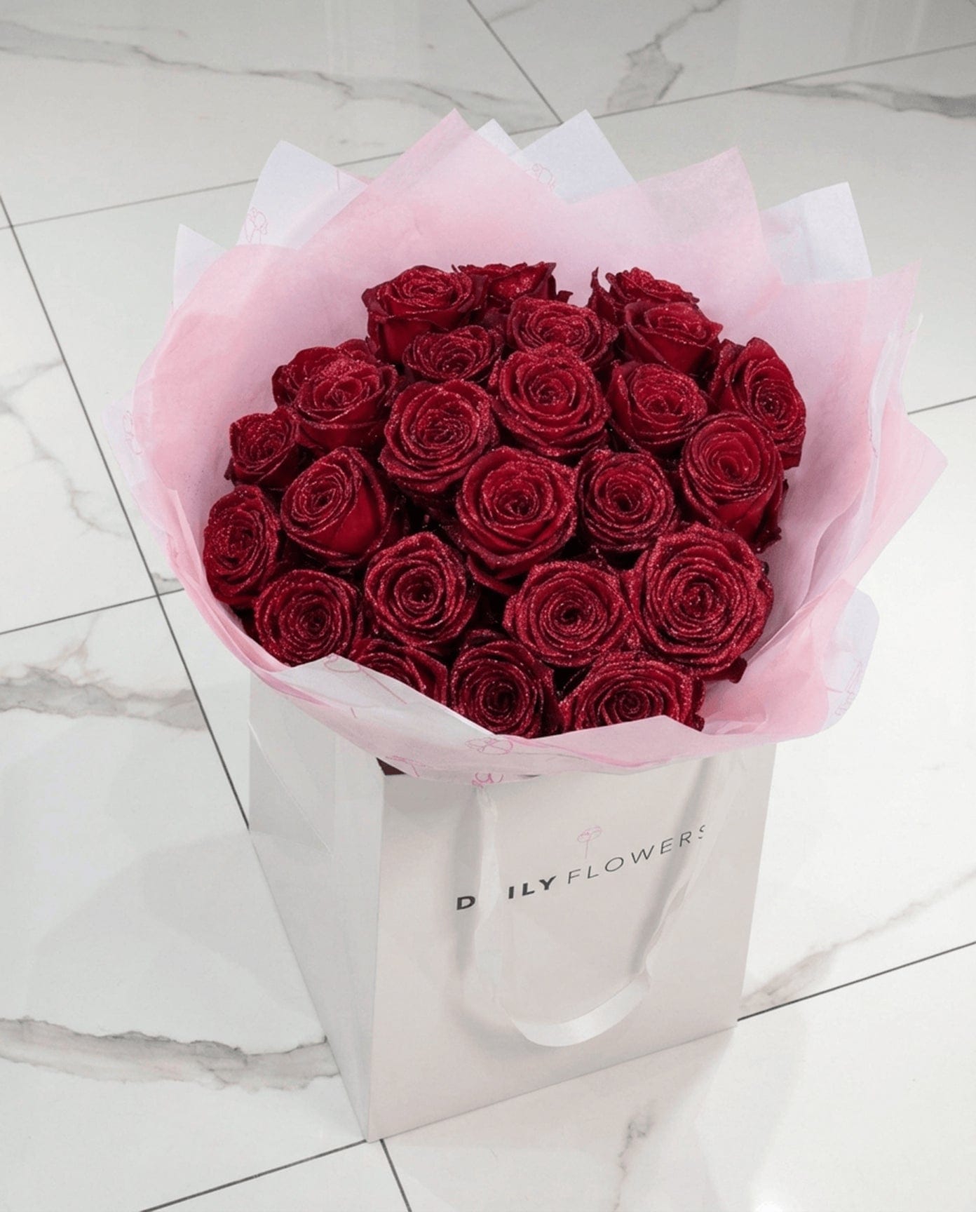 Red Glitter Roses - Choose Your Amount