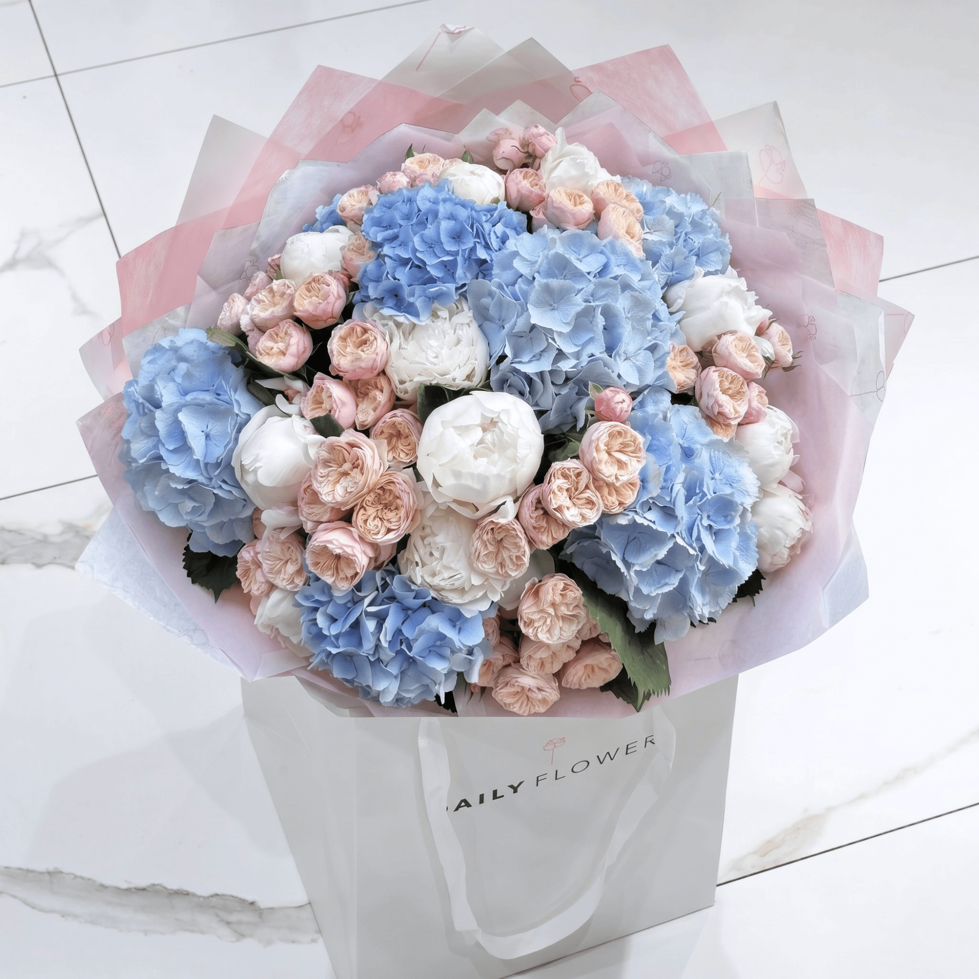 Royal Blue Peony Blush