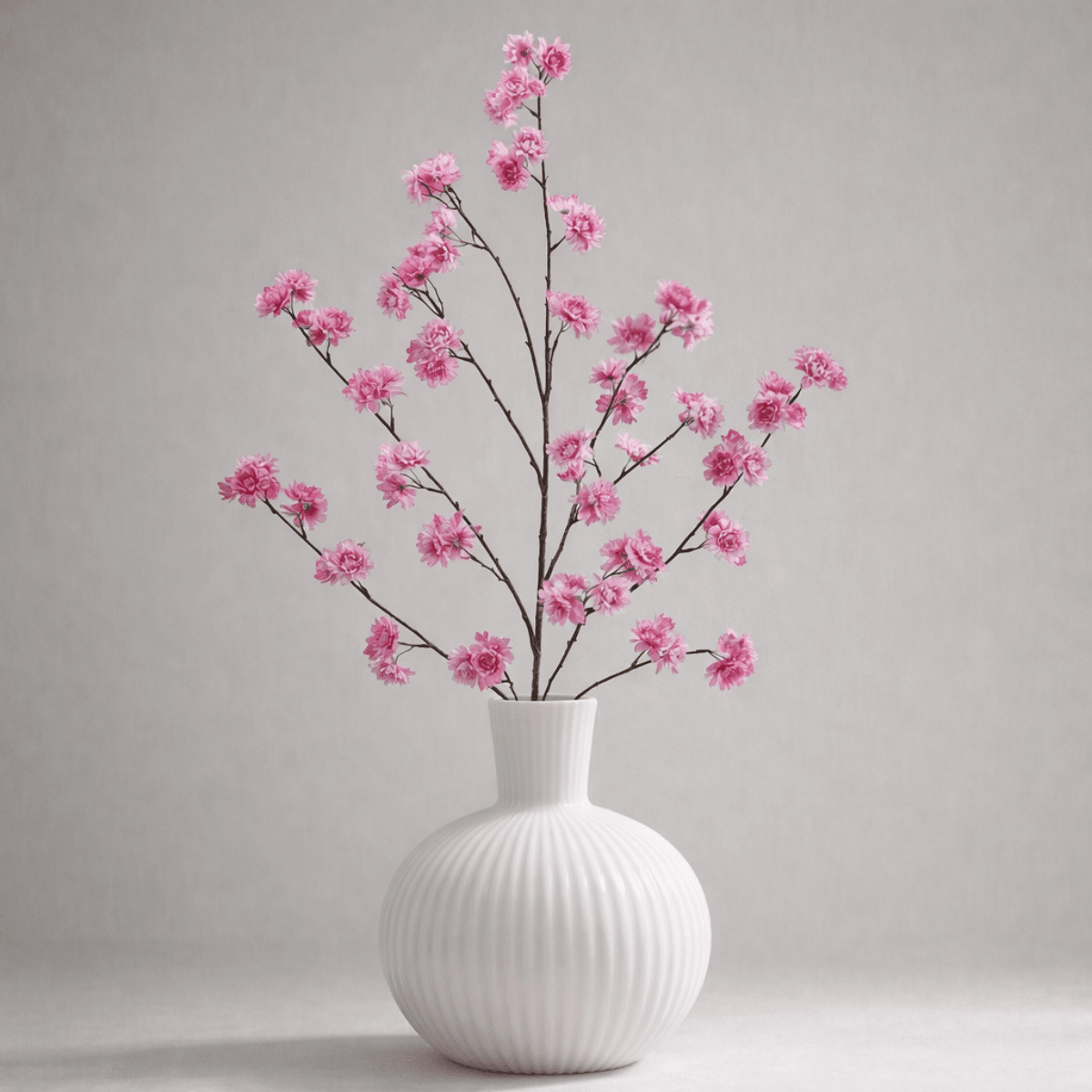 Dark pink Sakura artificial flower close-up