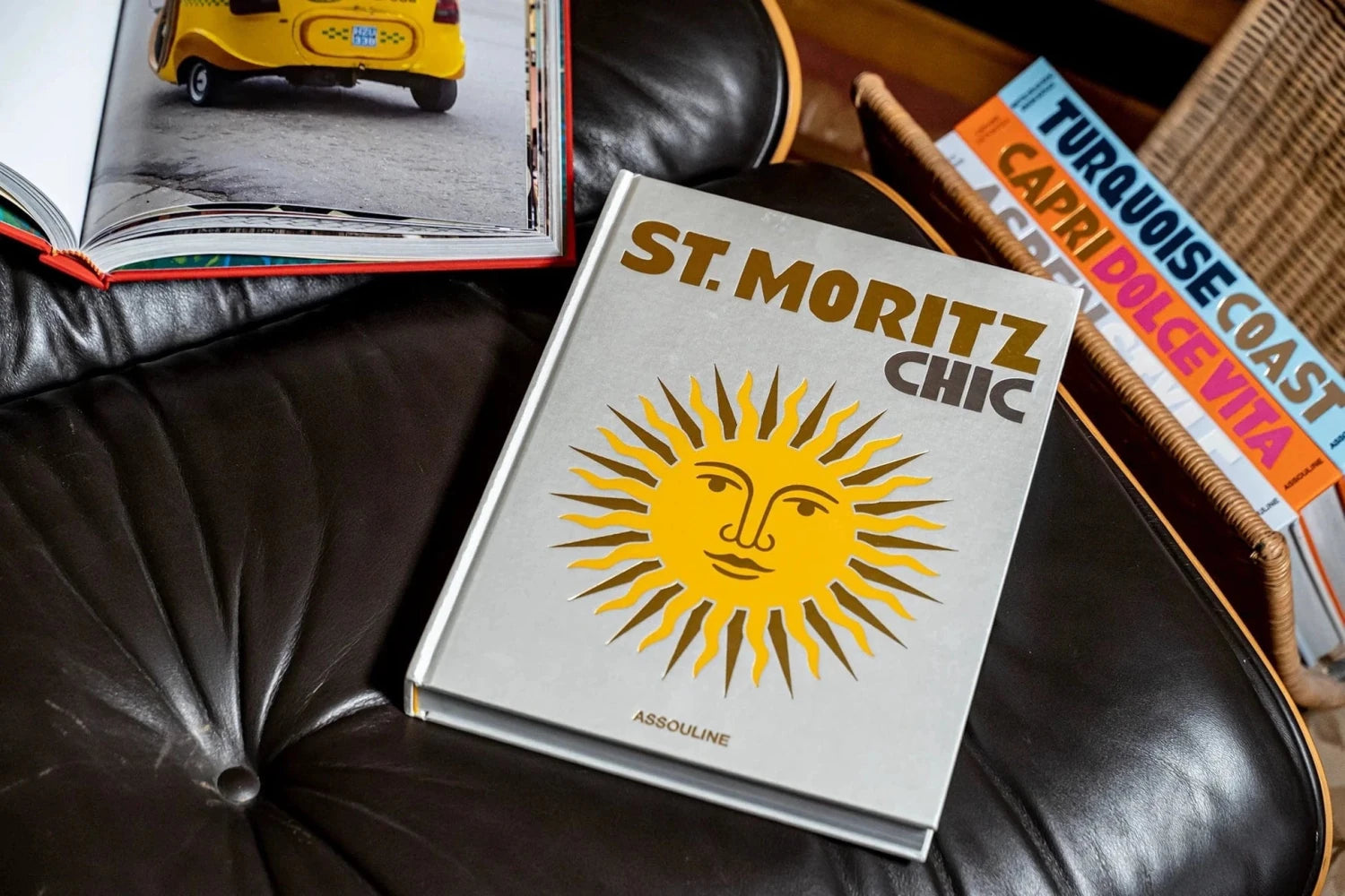 Assouline St. Moritz Chic coffee table book desktop