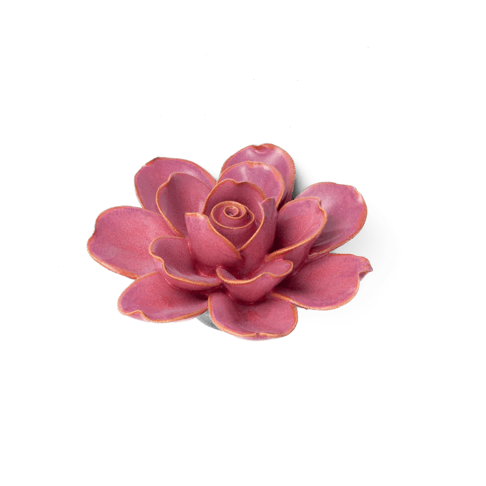 Blush Pink Tahitian Gardenia ceramic flower side view