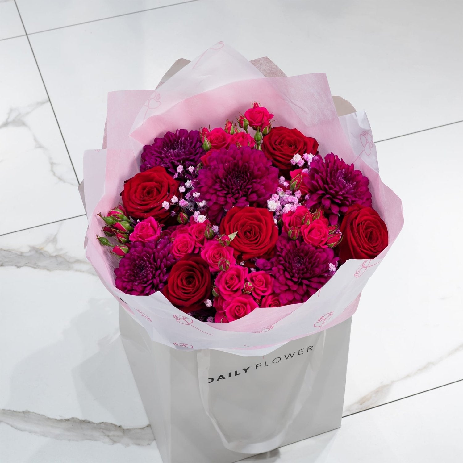 Chic Burgundy Beauty bouquet small Daily Flowers