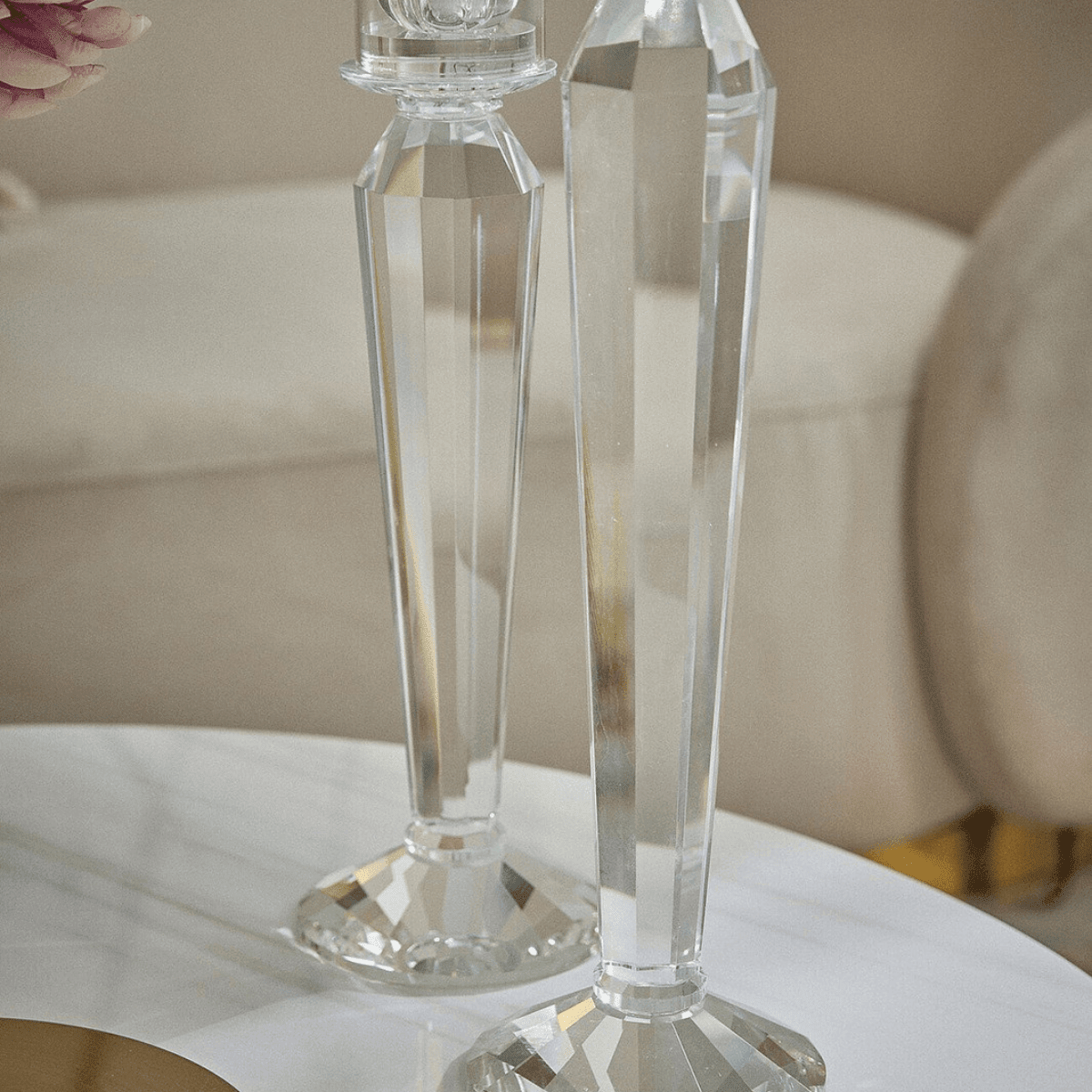 Crystal prisma candle holder angle