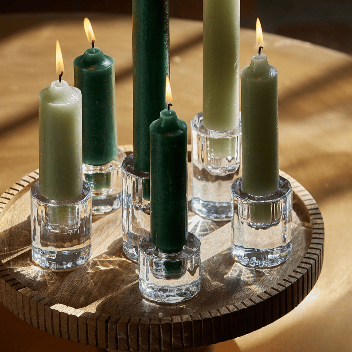 Glass petite candle holder angle