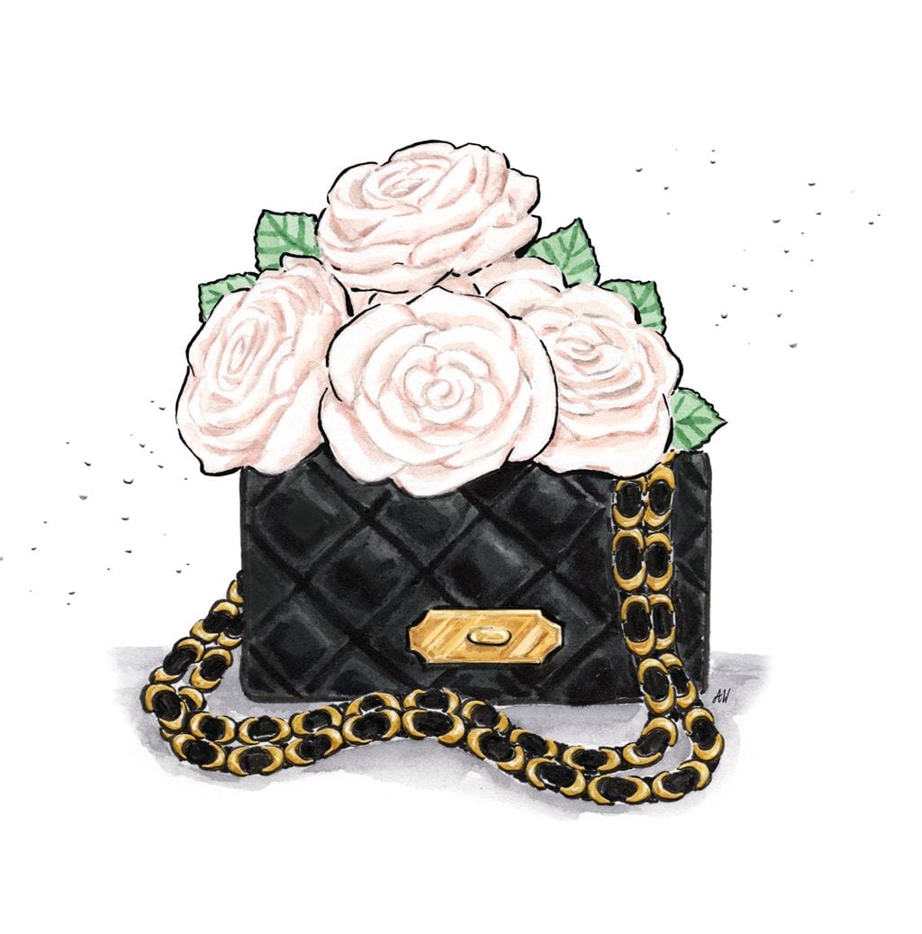 Luxurious Postcard Bag of roses greeting card