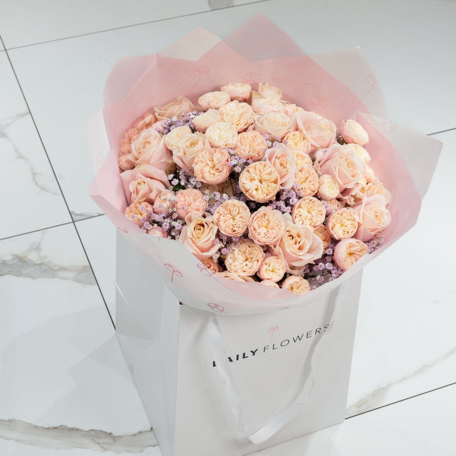 Pastel Princess flower bouquet side view Daily Flowers