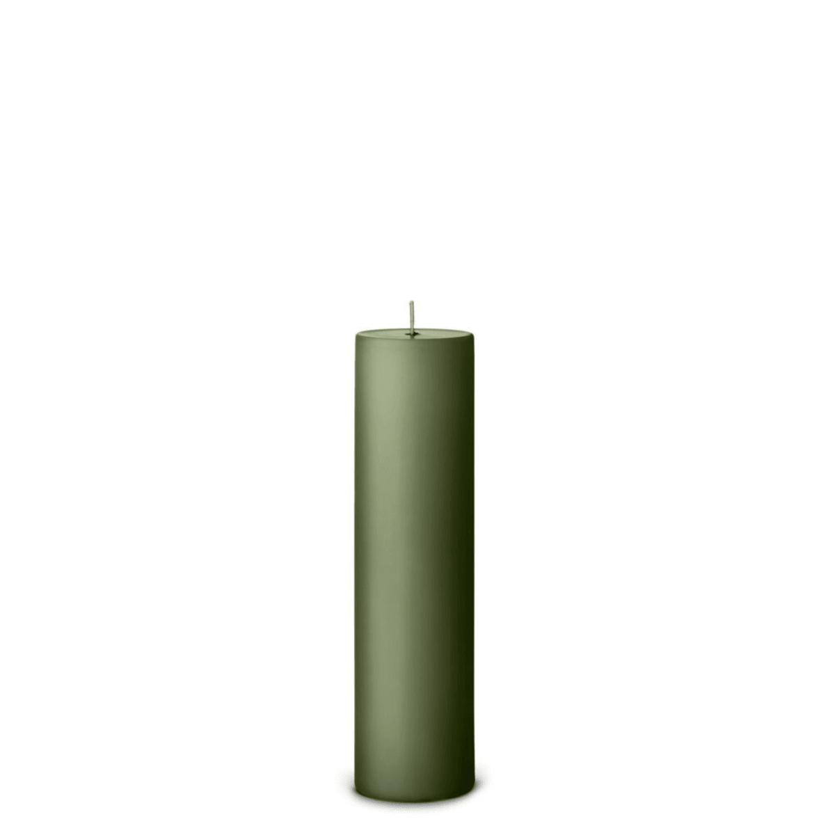 Green Soil pillar candle side view