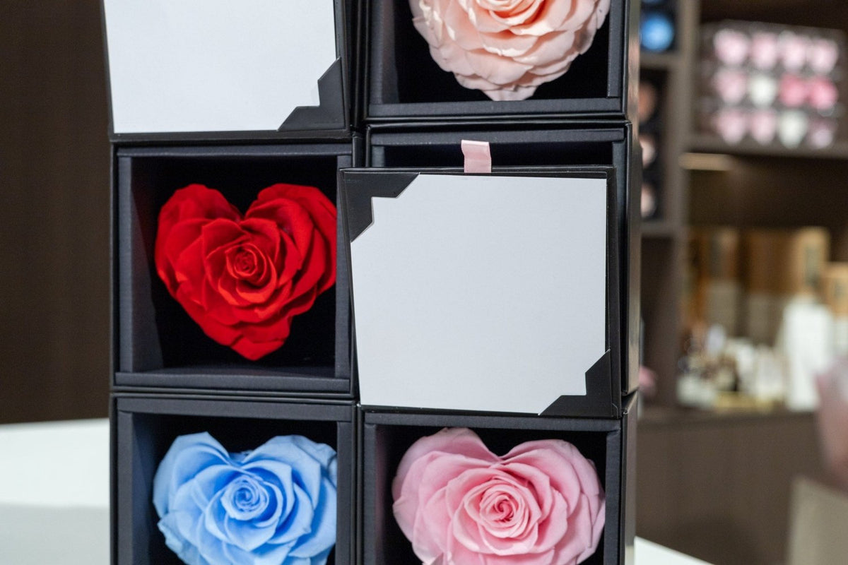 Preserved roses heart gift box close-up Daily Flowers