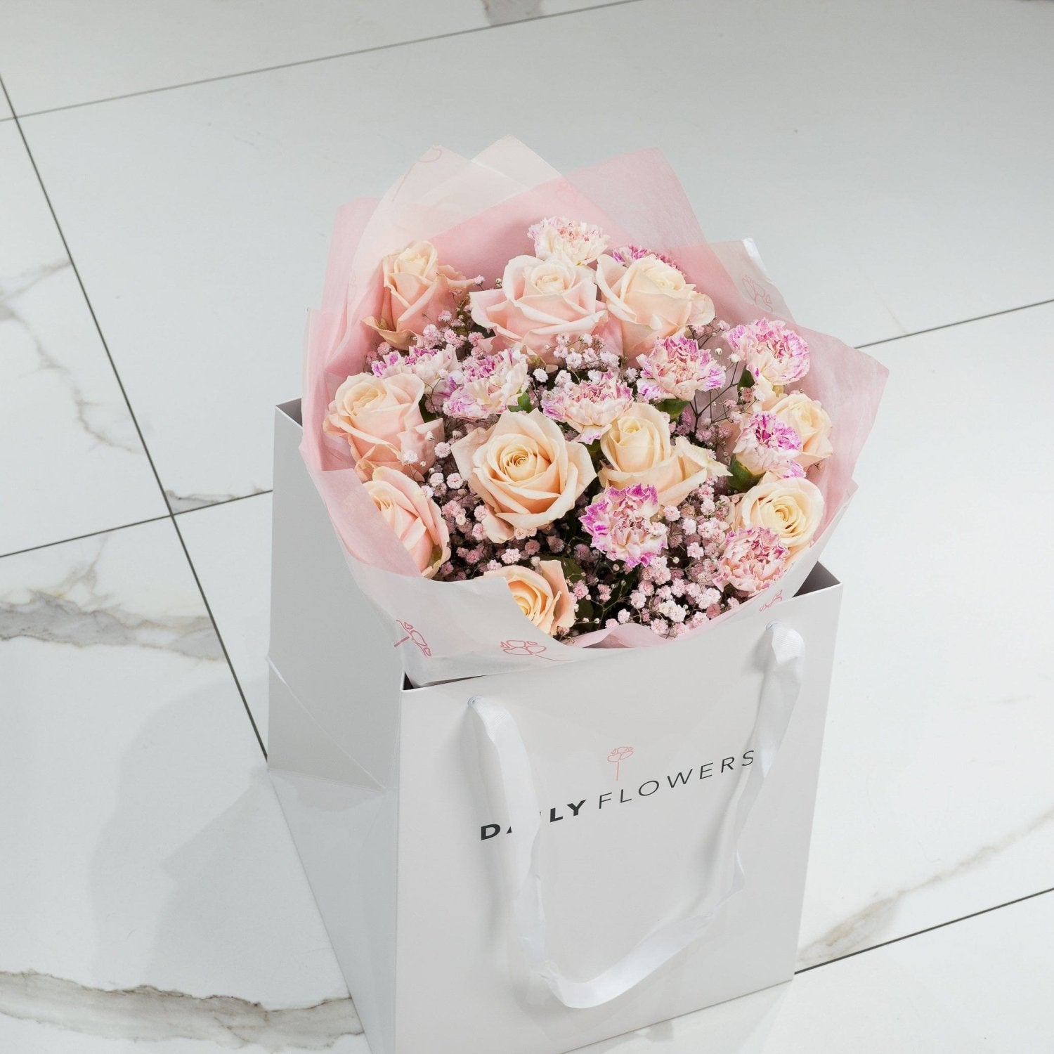 The Dreamier The Better flower bouquet side view Daily Flowers