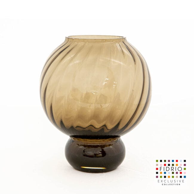 Amber Optic vase on leg flower vase