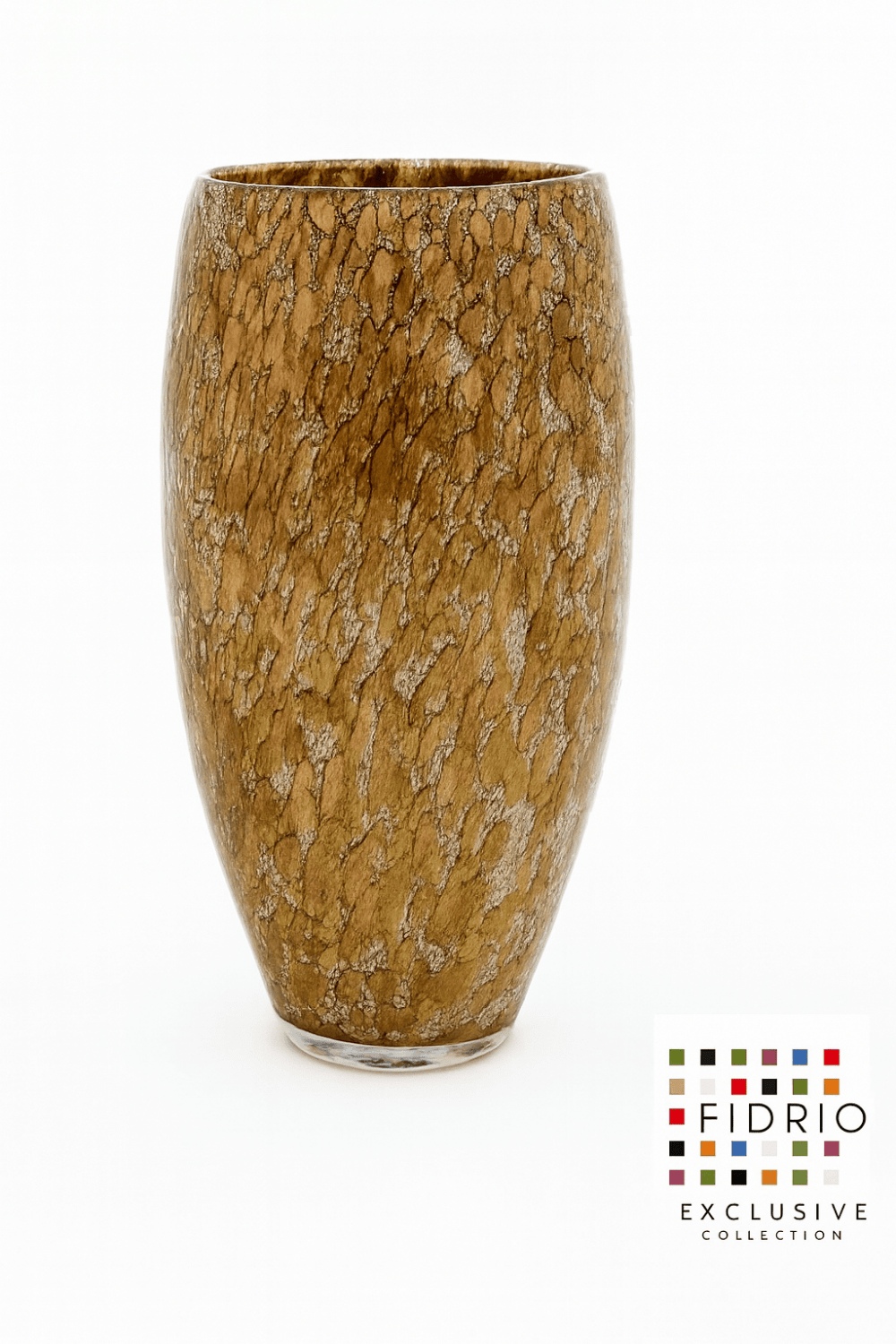 Gold pattern oval large flower vase