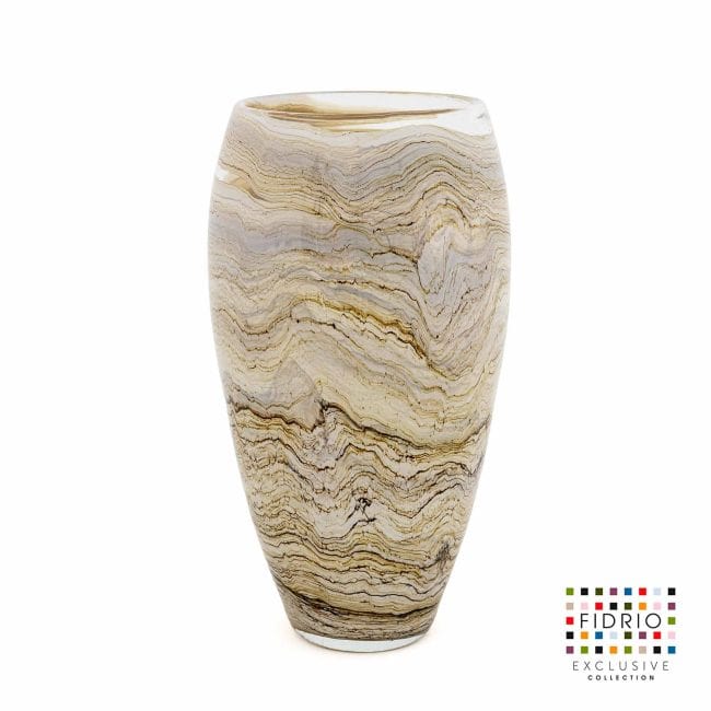 Stoned oval flower vase