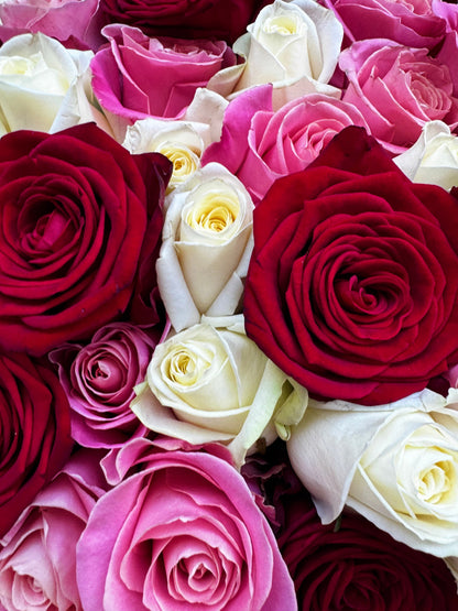 Choose Your Amount - White, Red & Pink roses