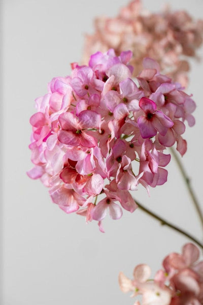 Silk pink hydrangea stem arrangement