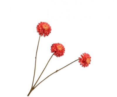 Silk red dahlia spray stem