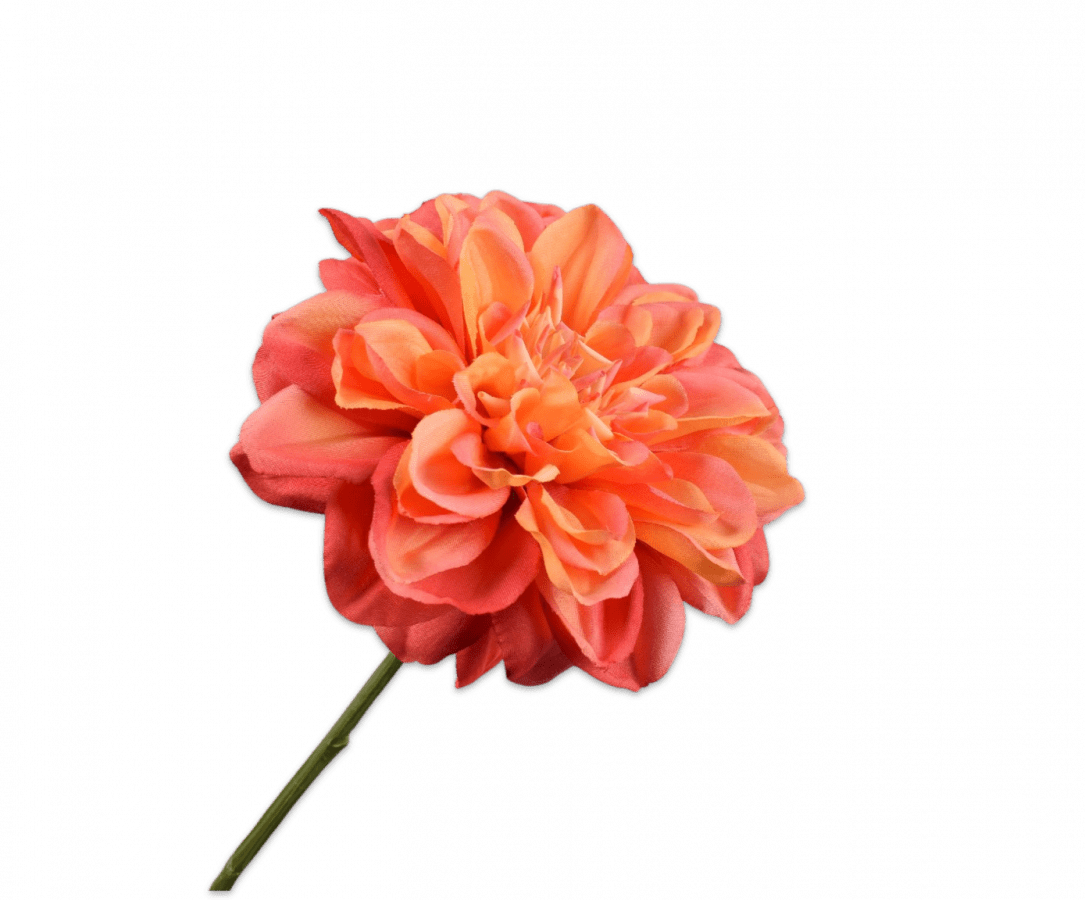 Silk Dahlia Spray - Flame orange