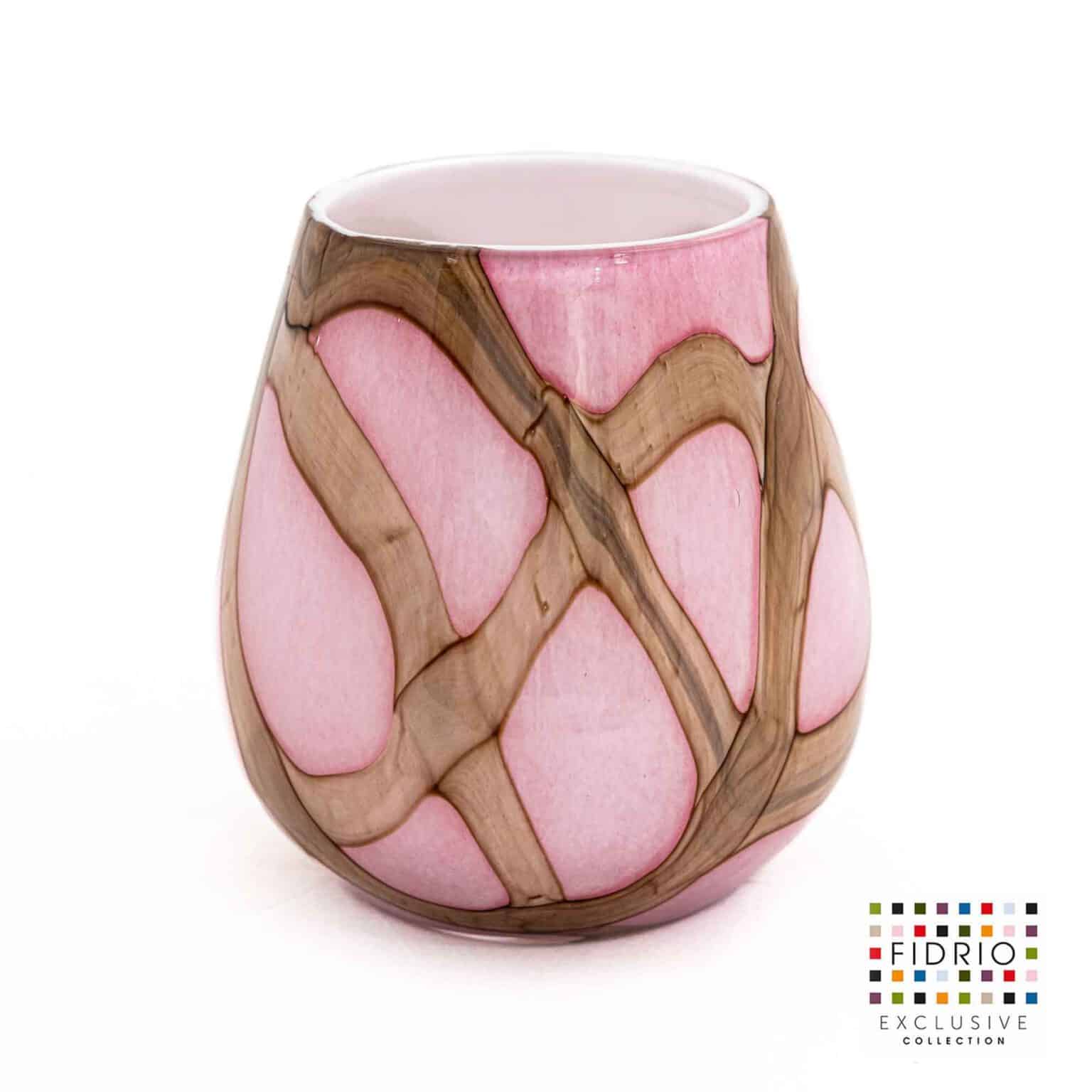 Oblique vase - Pink flame medium