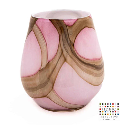 Oblique vase large - Pink flame