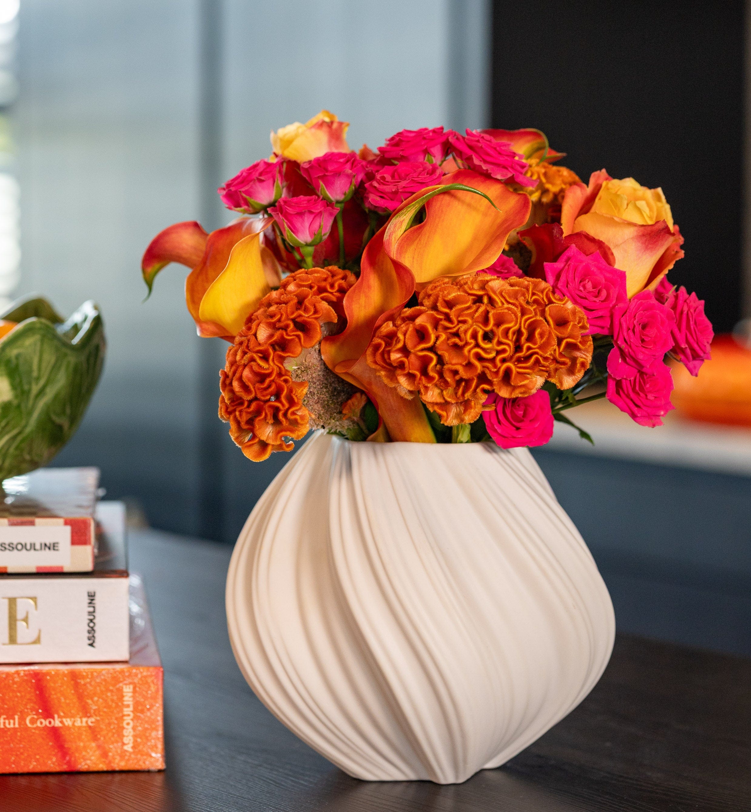Table Arrangement - Pink Autumn Glow