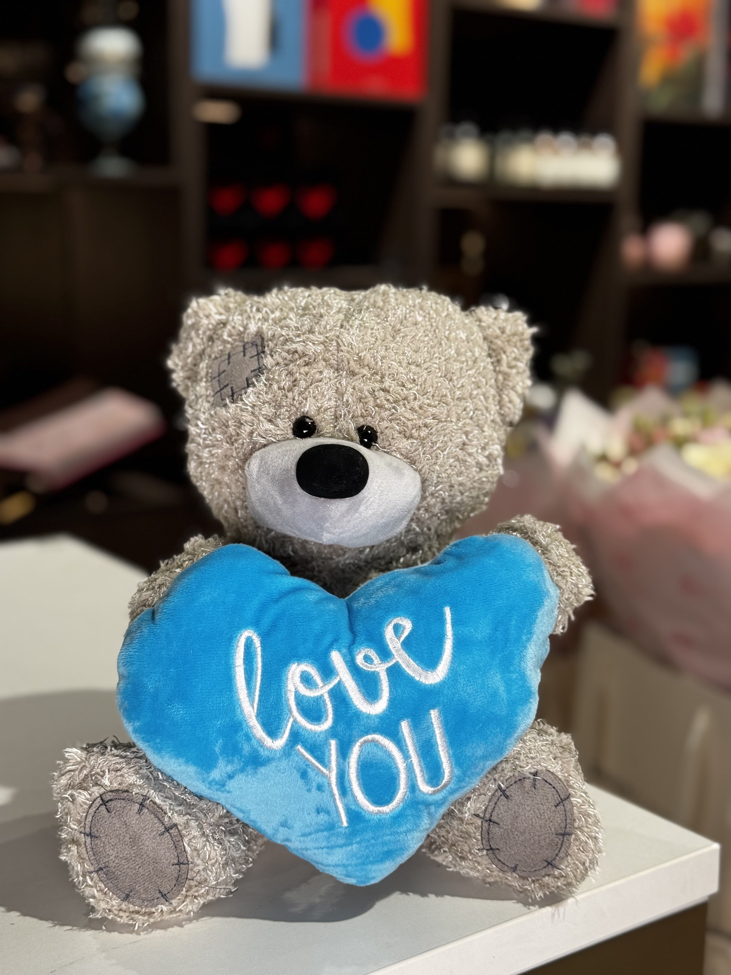 Large teddy bear - blue