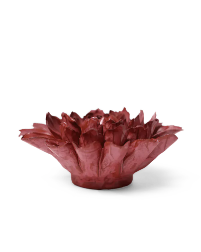 Blush Pink Star Dahlia ceramic flower side view
