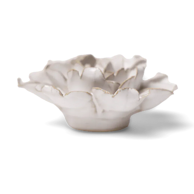 Ivory Rose ceramic flower side view