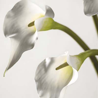 Artificial white calla stem product shot