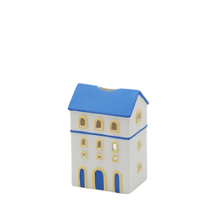 Tealight Houses - White/Blue