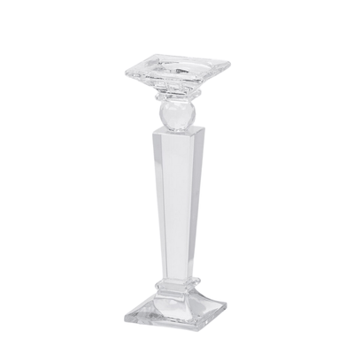 Crystal square candle holder with candle