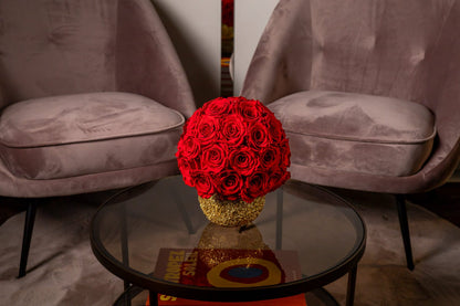 Petit Preserved Rose Bowl - Preserved Roses - Red