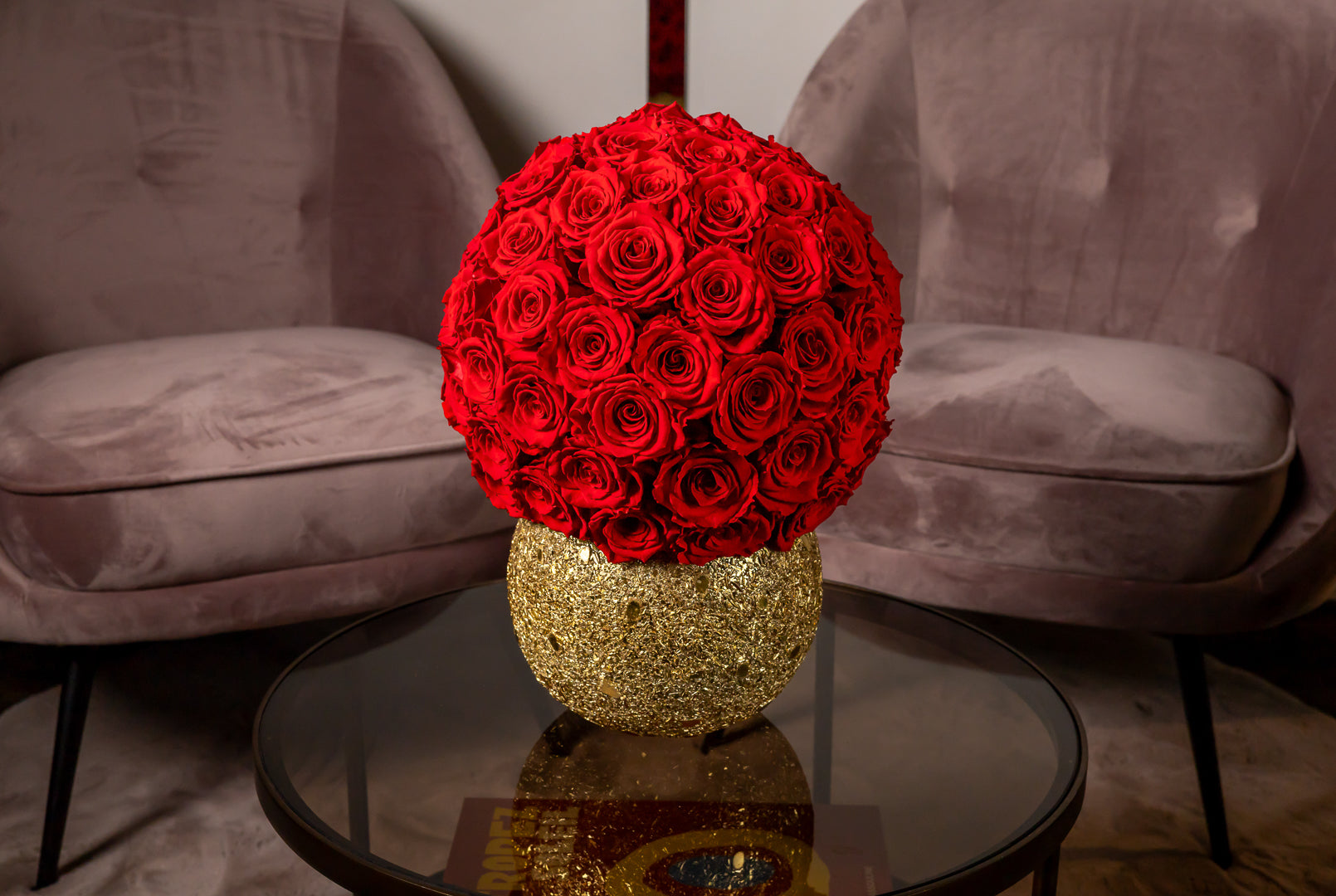 Houdbare Rozen Schaal - Houdbare Rozen - Rood