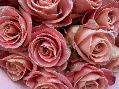 Pink Glitter Roses - Choose Your Amount
