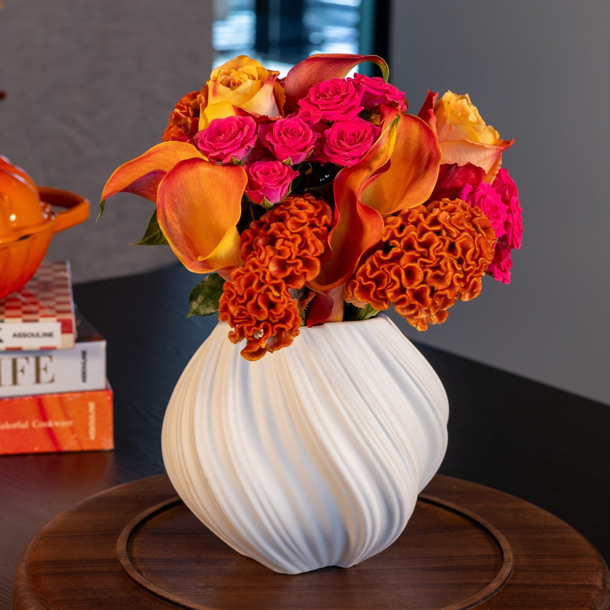 Table Arrangement - Pink Autumn Glow