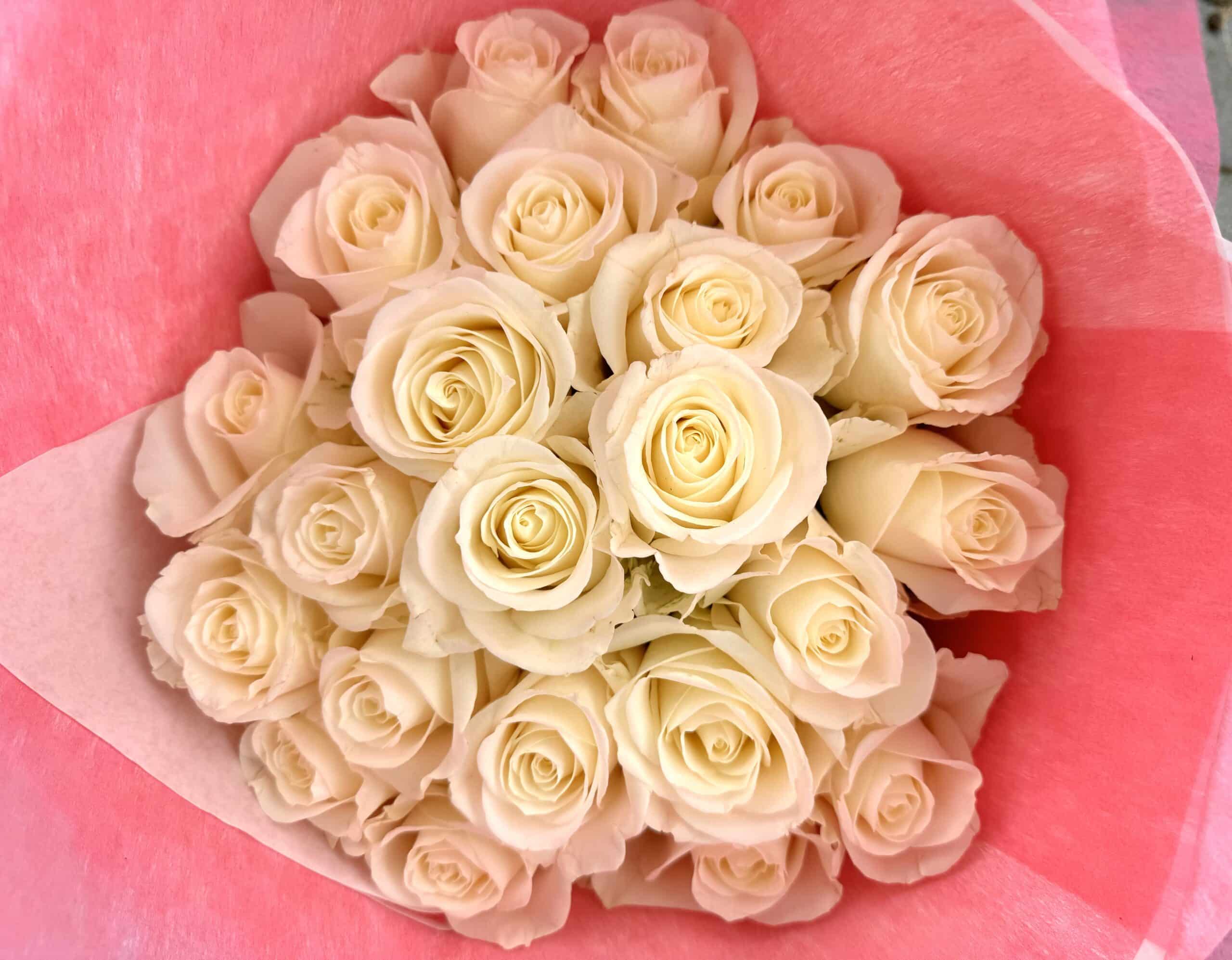 Choose your amount of white roses