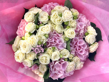 Pink hydrangea bouquet