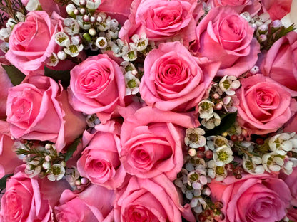 Pink roses bouquet