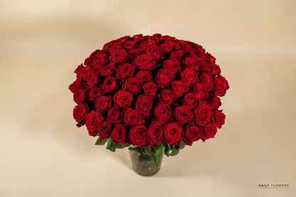 Big bouquet of red roses