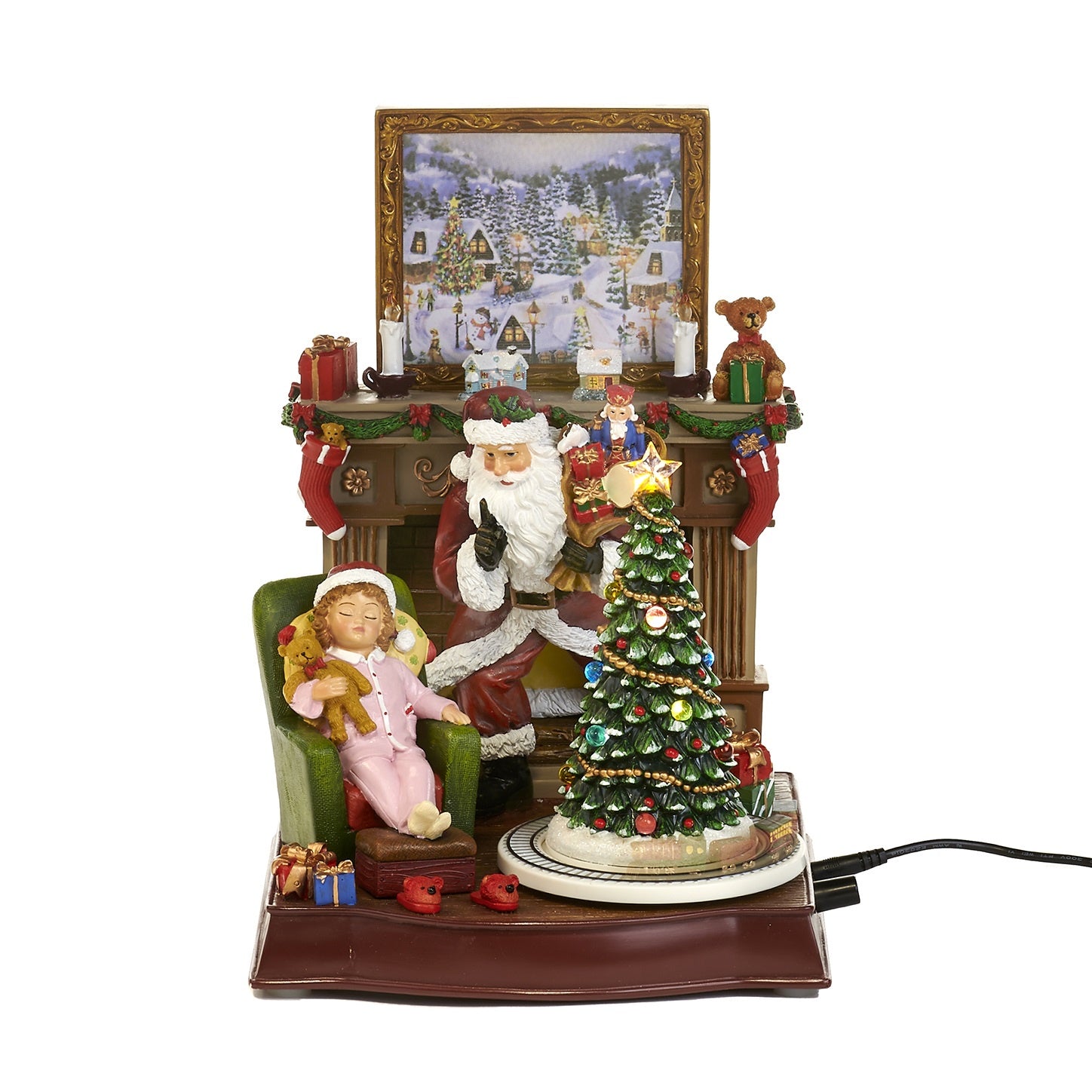 Santa fireplace - 28 cm - batt. op