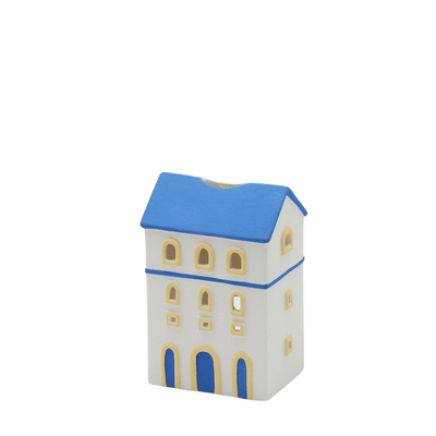 White blue tealight house medium model