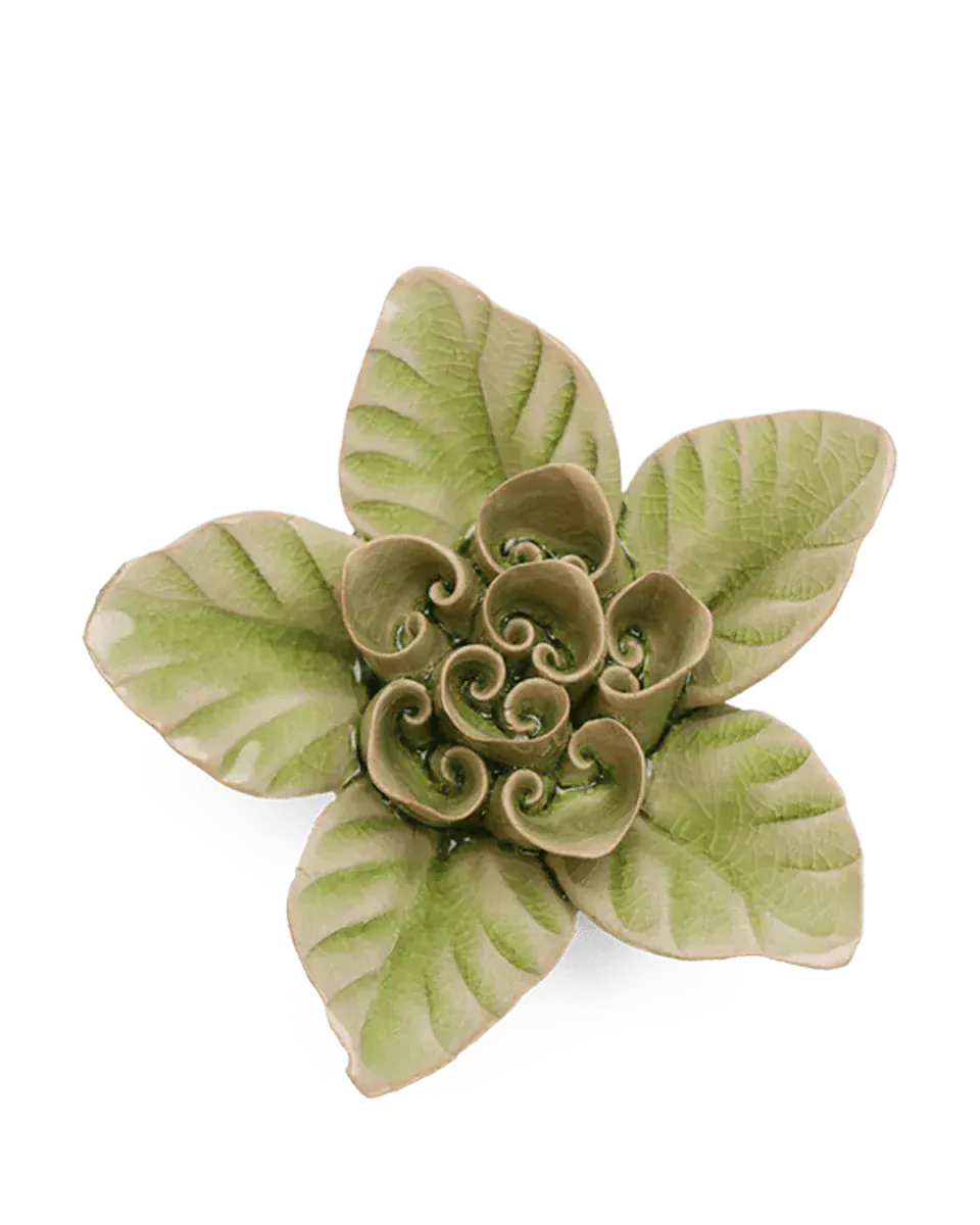 Ceramic flowers - Peridot Green Maiden Lotus