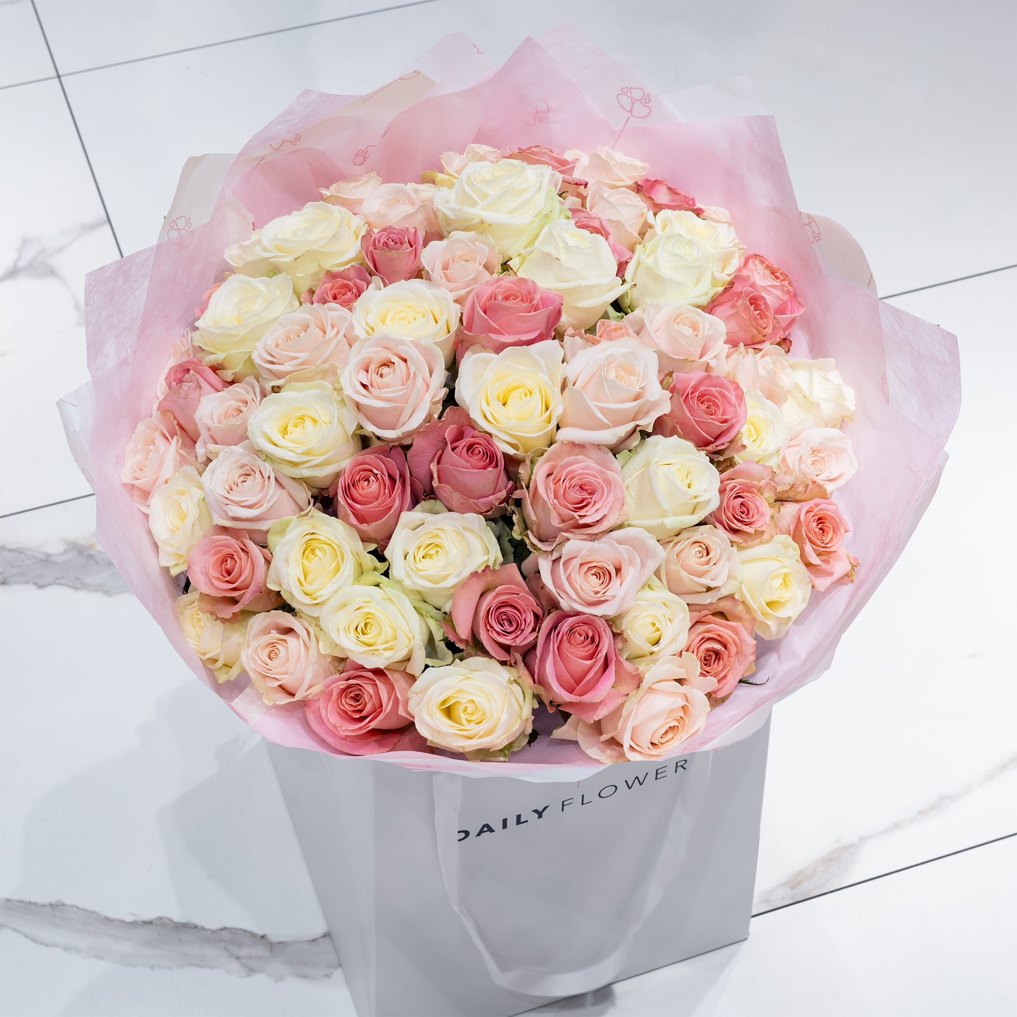 Zacht Roze & Gekleurde Rozen - Kies je hoeveelheid