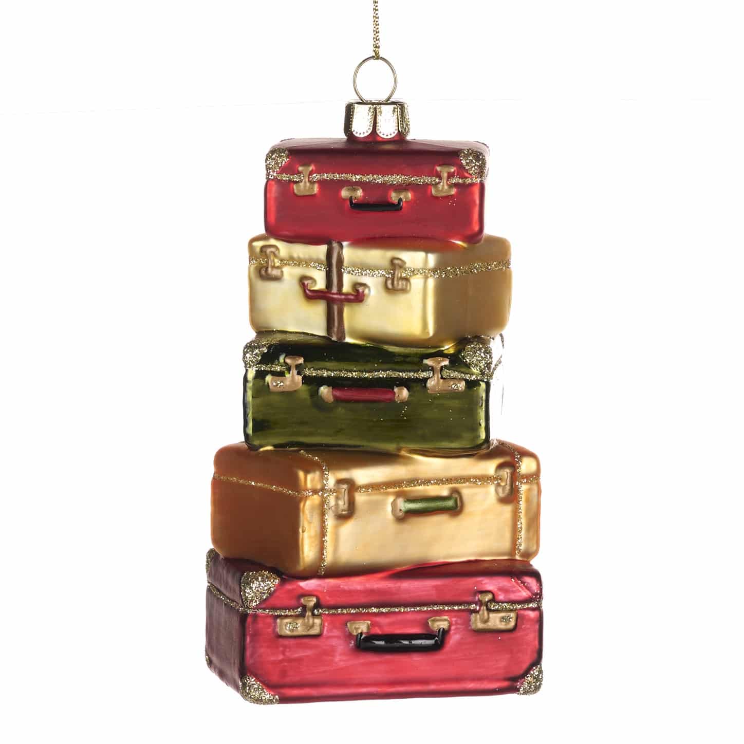 Stack of suitcases ornament - 12 cm