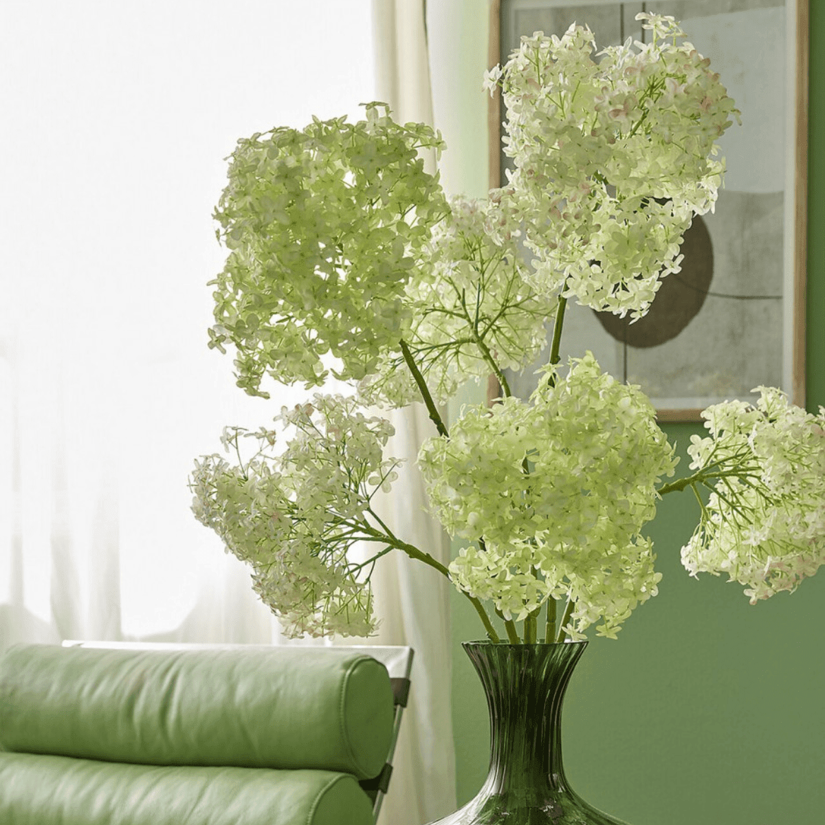 Artificial moonlight hydrangea close-up